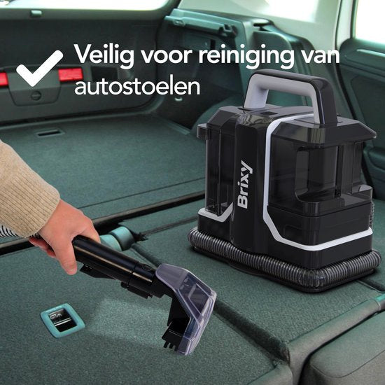 Brixy Professionele Tapijtreiniger - Vlekkenreiniger - 2 Borstels - Krachtig En Draagbaar - Bank Reiniger - Meubelreiniger - Zetelreiniger - 750W - Incl. Reinigingsmiddel