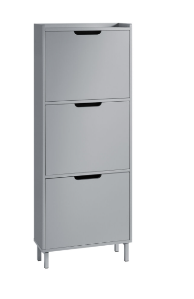 SoBuy Schoenenkast - 3 Kleppen - 50 x 19 x 129 cm - Grijs
