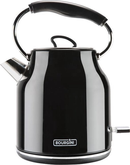 Retro Waterkoker - 1.7L - RVS - BPA vrij - 2200W - 23x18x29.50 cm - Zwart