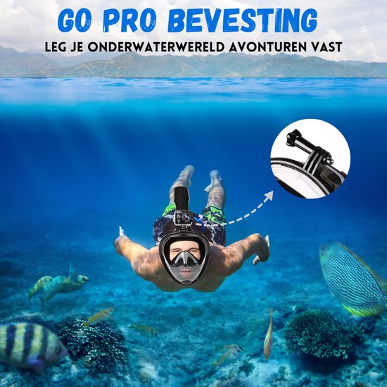 Vertrex Duikbril met Snorkel L/XL - Snorkel - Duikmasker Volwassenen en Kinderen - Snorkelmasker Kind - Snorkelmaskers