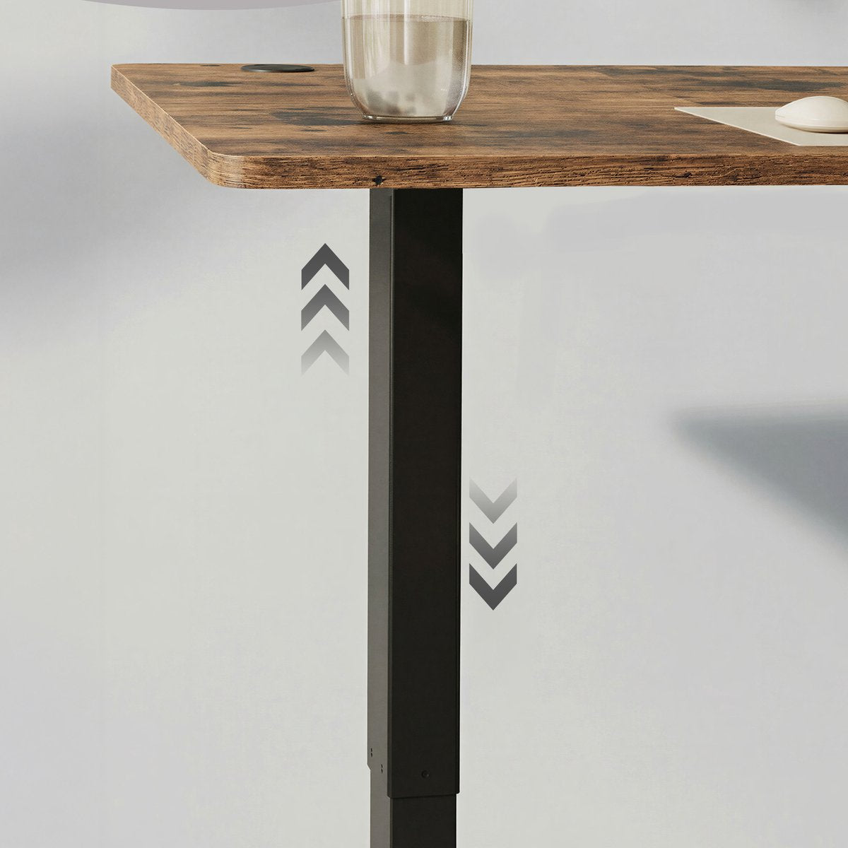 Ochama Elektrisch Zit-Sta Bureau 180 x 80 cm - Zwart-Bruin - 72-120 cm - Geheugenfunctie