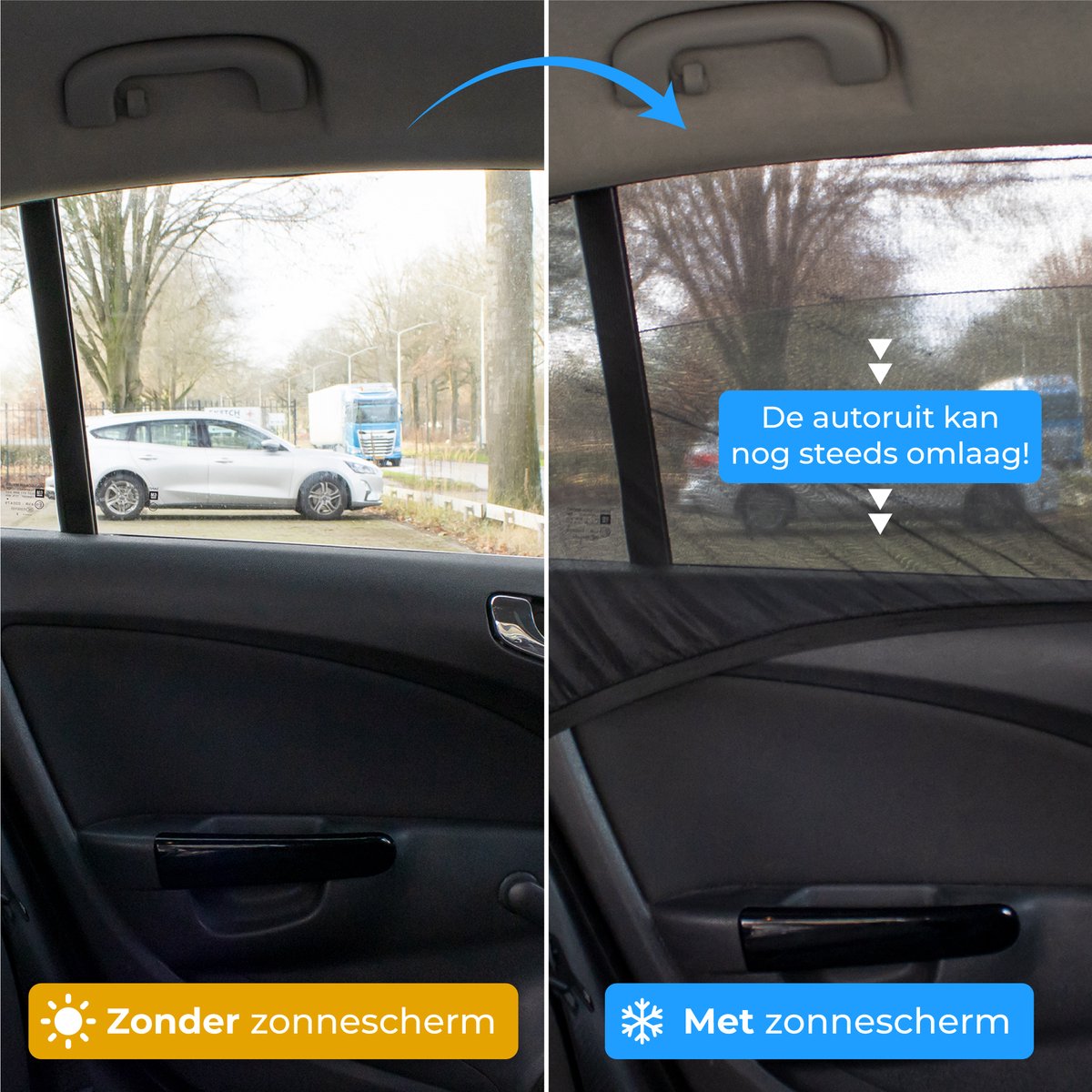 Nuvance - Zonnescherm Auto Baby - Zonneschermen - Zonwering - Zijruit - 2 Stuks - UV Protectie
