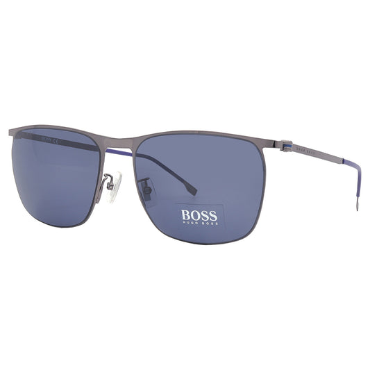 Hugo Boss Zonnebril BOSS 1348/F/S 0KJ1/KU – Phantos Model Met Blauwe Glazen En Ruthenium Frame – UV-Bescherming – Heren Designer Zonnebril – 60 mm