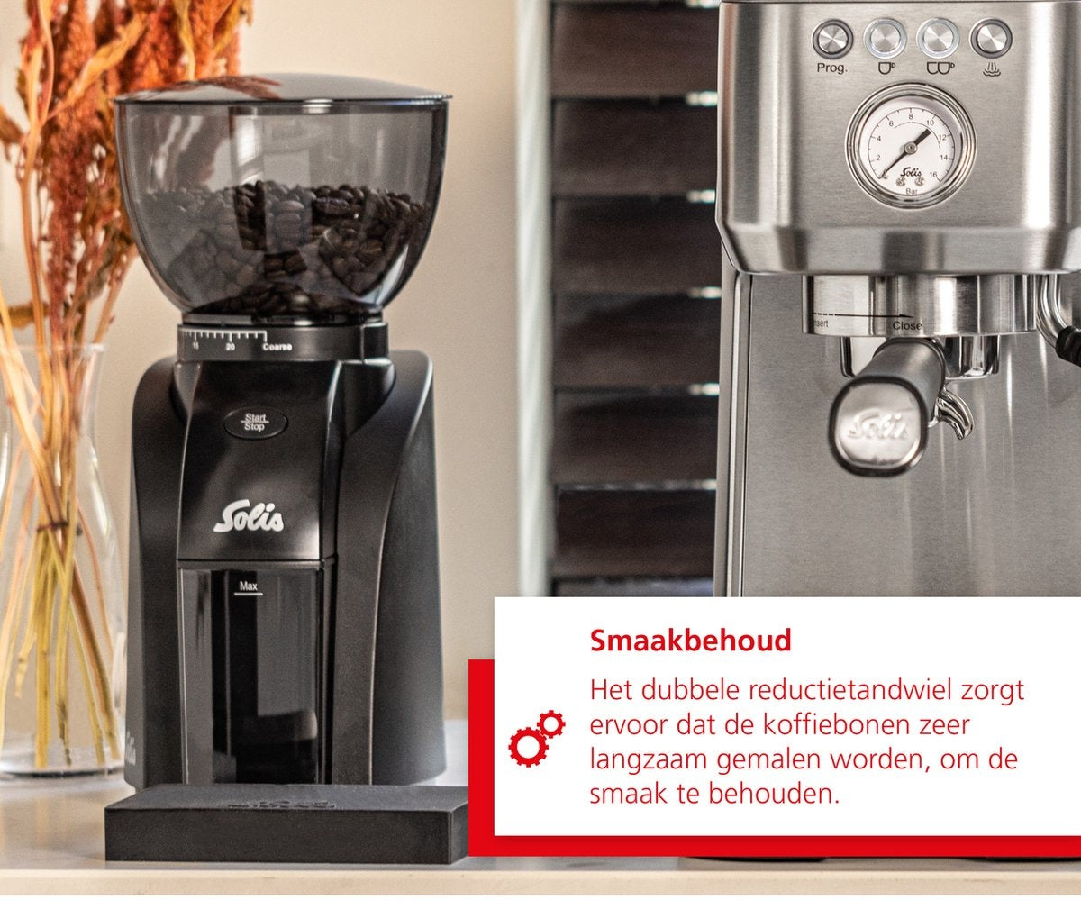 Solis Scala Zero Static Elektrische Koffiemolen - bonenmaler - Zwart