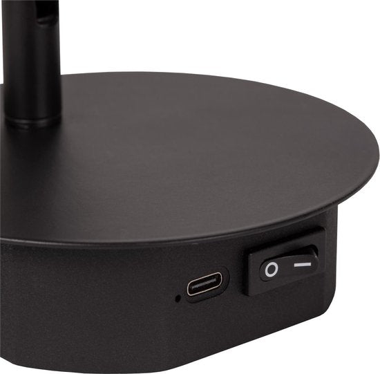 Lucide JOLIJN - Oplaadbare Bedlamp / Wandlamp - Accu/Batterij - Ø 10,2 cm - LED - 1x2W 3000K - Magnetisch - Zwart