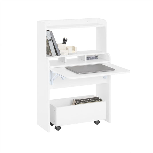 SoBuy Opklapbaar Bureau FWT105-W - 64 x 62 x 98 cm - Wit