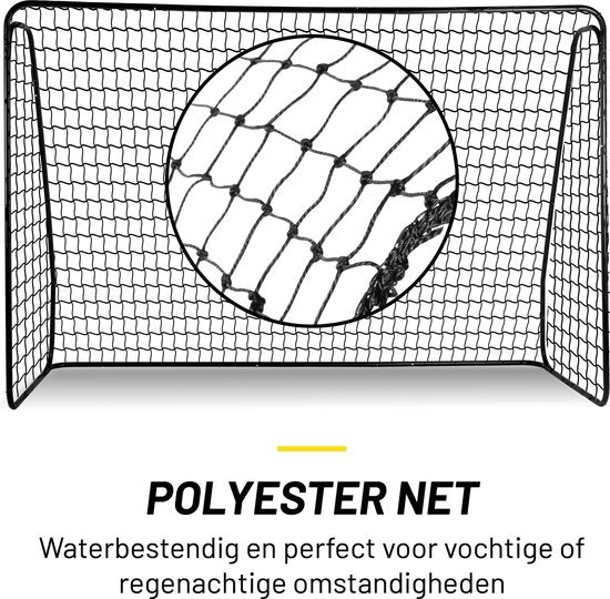 Dunlop Voetbaldoel - 300 x 205 x 120 cm - Buitenspeelgoed voor Kinderen en Volwassenen - Snelle Montage - Voetbal Training Doel - Metaal - Zwart