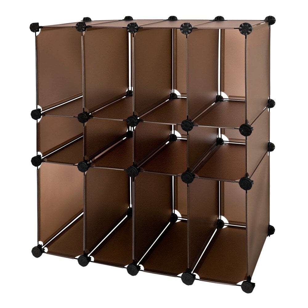 SoBuy Vakkenkast - 12 Vakken - 95 x 76 x 38 cm - Kunststof - Grijs