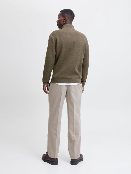 Jack & Jones Premium Gebreide Kwartrits Trui met Hoge Kraag - Ruime Fit - Maat XL