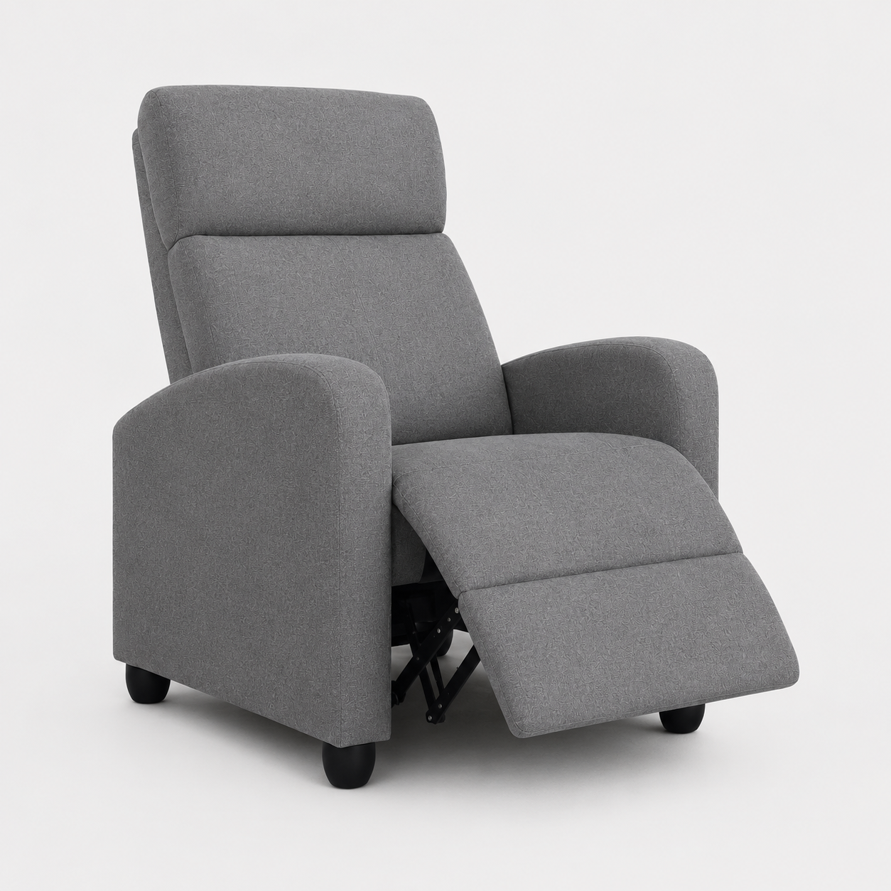 Yaheetech Relaxstoel Verstelbaar - Grijs - Linnen TV Fauteuil met Voetensteun en Ligfunctie