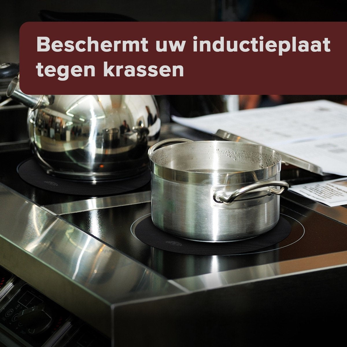Nimma® Inductie Beschermer - Set van 5 - Inductiemat Rond en Vierkant - Tot 240 graden - Ø22cm - Siliconen