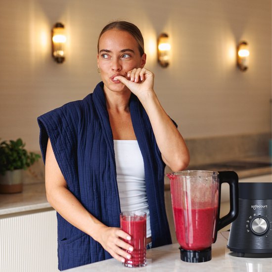 Safecourt Kitchen Power blender - 5 automatische programma's - Smoothie maker - 1000 Watt - Zwart