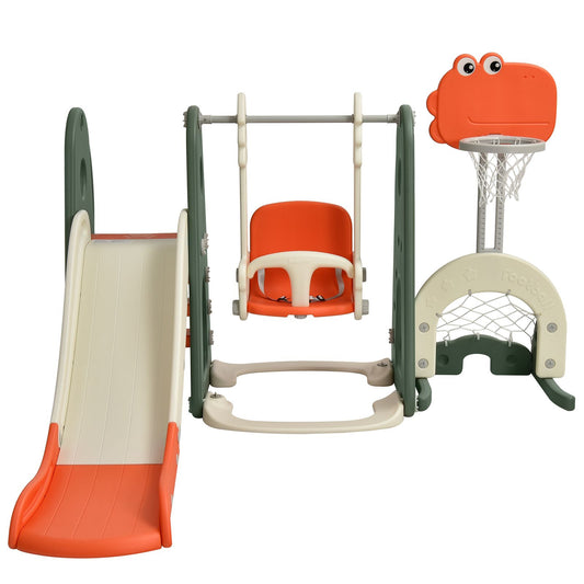 Coast Swingframe Slide and Swing Set voor peuters 172 x 182 x 108-120 cm oranje