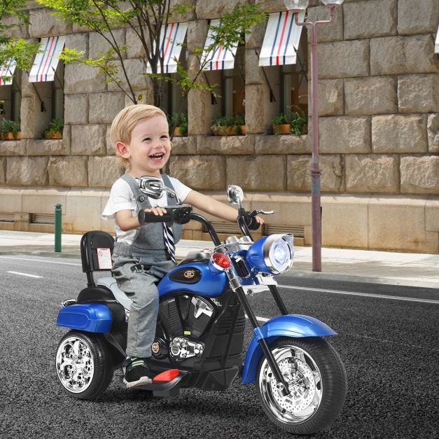 Coast Elektrische Motorfiets – 6V – Met Verstelbare Koplamp & Muziek – Blauw/Zwart – 91 x 48 x 64 cm