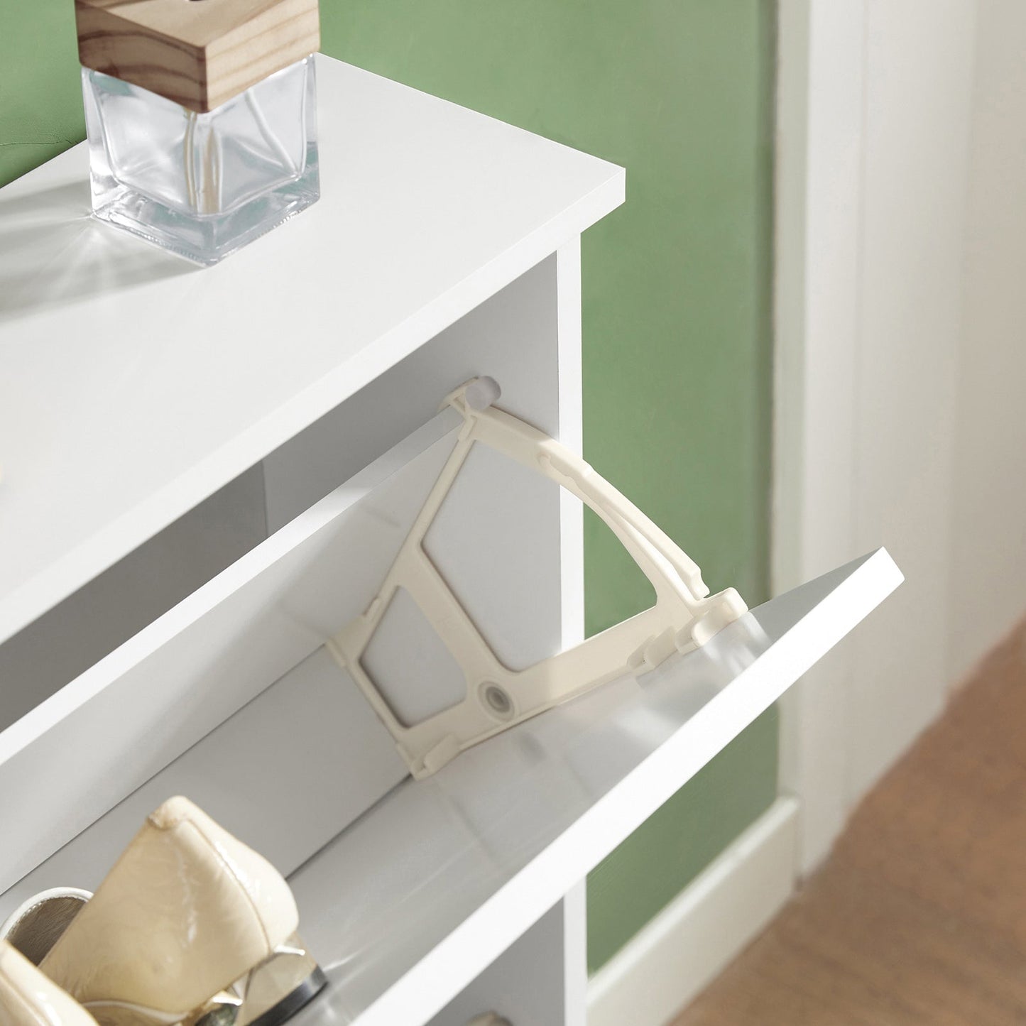 SoBuy Schoenenkast met 2 Lades - MDF - 76 x 18 x 78 cm - Wit