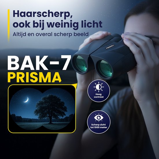 ODESSEY Verrekijker - met Case, Onderhoudskit en Telefoonhouder - 8x25 - FMC - BAK-7 - voor Volwassene & Kinderen