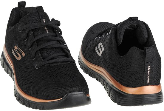 Skechers Sport Dames GRACEFUL GET CONNECTED Dames Zwart/Rosegoud 12615 BKRG