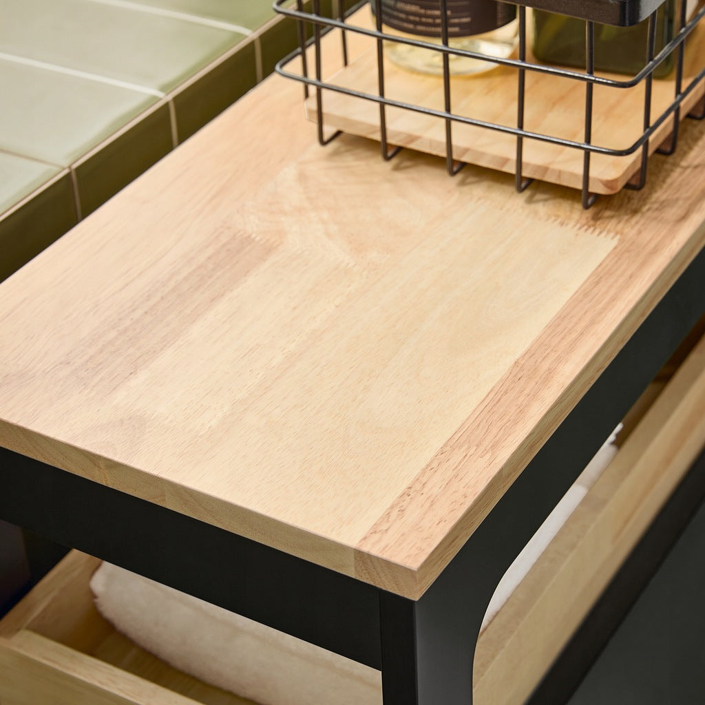 SoBuy Archiefkast - BZR54-SCH - MDF & Bamboe - Tot. 40kg - 24x82x65cm - Zwart