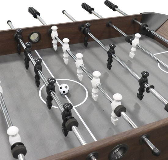 Cougar Striker Voetbaltafel – Donkerbruin/Zwart – Luxe Voetbaltafel met Verstelbare Pootjes, Balteruggave & Scoretellers – Voor 2 tot 4 spelers