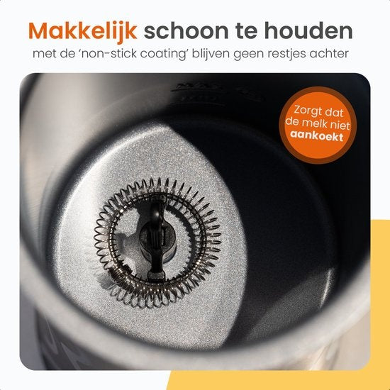 Goliving Melkopschuimer Elektrisch – 4-in-1 – Voor Opschuimen en Verwarmen – Non-stick coating – 240 ml – Zwart