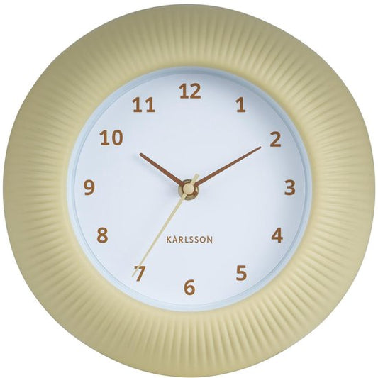 Karlsson Wandklok Tender Rib - Zachtgeel - Ø25cm - Wandklok Scandinavisch