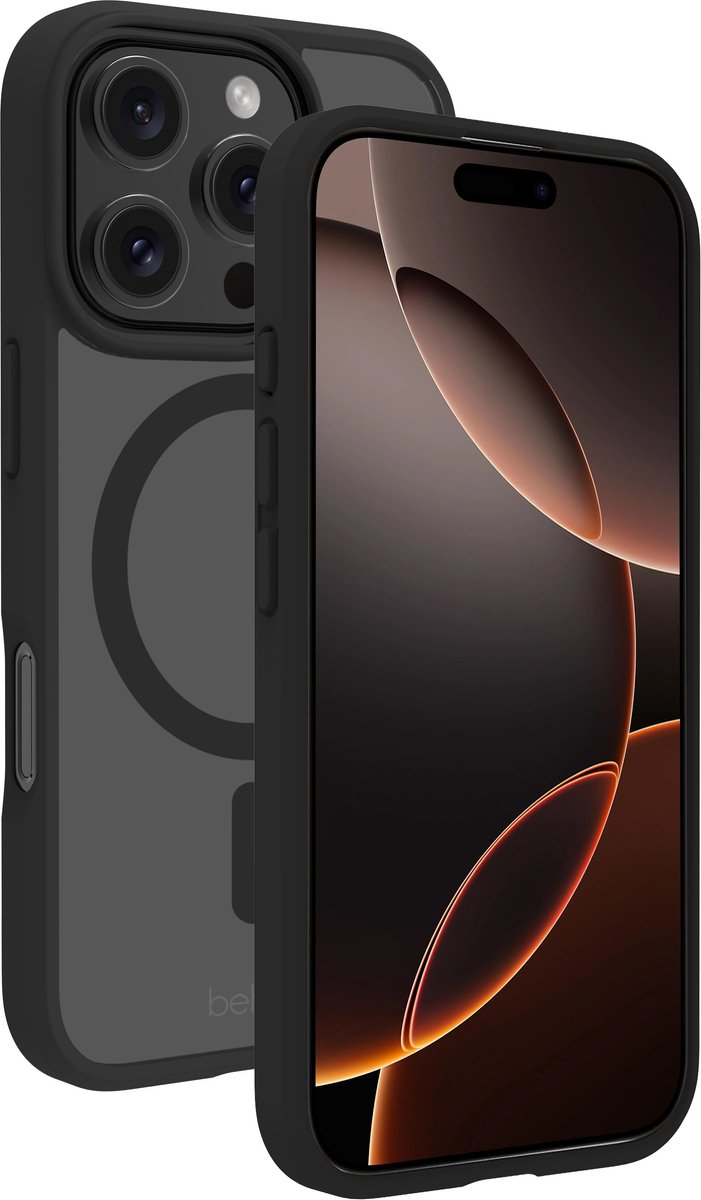 BeHello Hoesje voor iPhone 16 Pro - MagSafe - Flexibel - Schokbestendig - Transparant Zwart