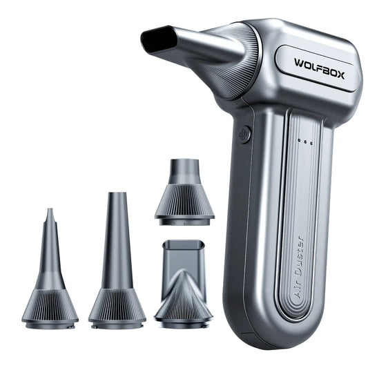 WOLFBOX DF60 Draadloze Luchtblazer – 110.000 RPM – 3 Snelheden – Krachtige Air Duster voor Auto, Thuis en Outdoor