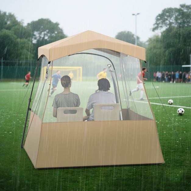 Coast Transparante Pop-Up Sporttent – Outdoor Tent 160 x 160 x 176 cm – Bruin