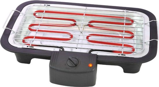 Tristar BQ-2813 Elektrische BBQ – Rookarme Tafelbarbecue 2000W – Grillrooster 38x22 cm – Zwart - Perfect voor Balkon of Camping