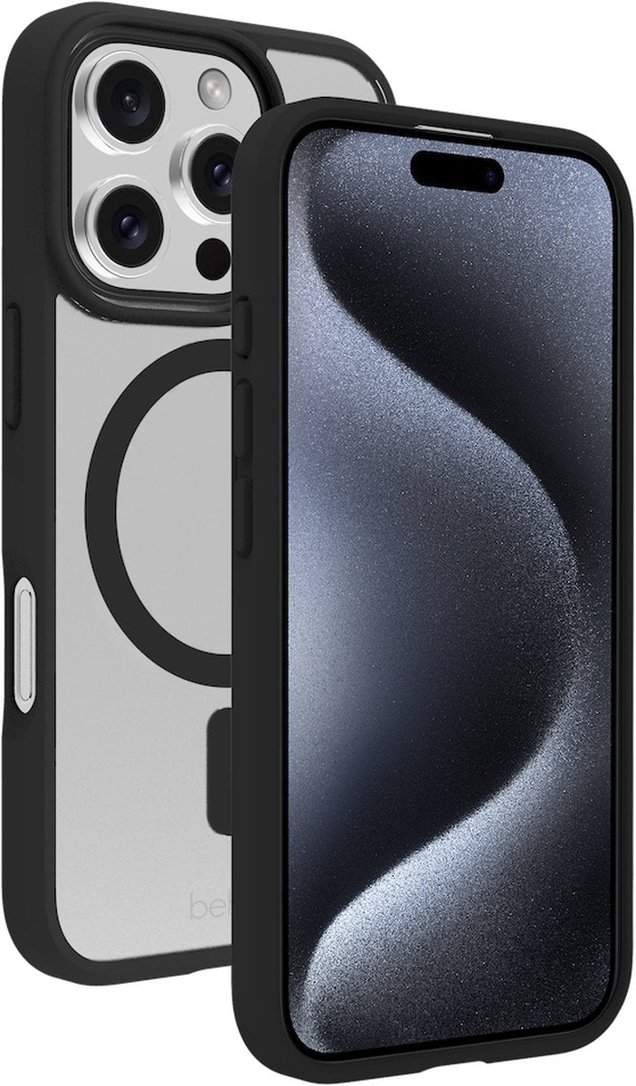 BeHello Hoesje voor iPhone 16 Pro - MagSafe - Flexibel - Schokbestendig - Transparant Zwart