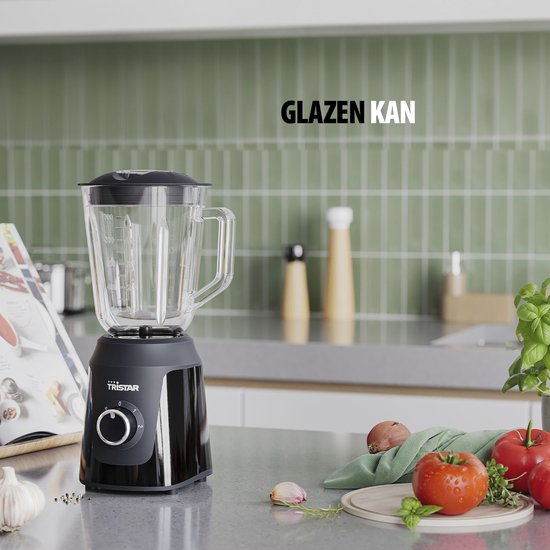 Tristar Blender 350W - BL-4482 - 1L - Smoothiemaker en ijscrusher - Zwart