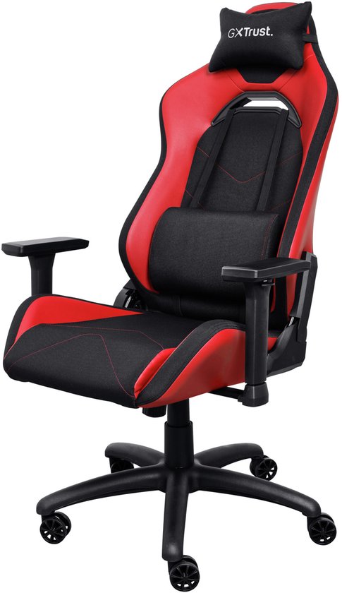 Trust GXT 714R Ruya - Ergonomische Gamestoel - 3D-armleuningen - Ademende Stof en PU-leer - Tot 150 kg - Rood