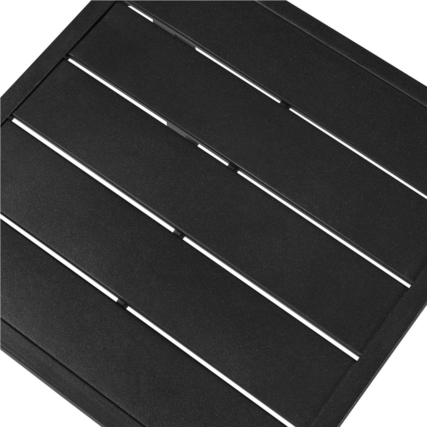 Yaheetech Bijzettafel Buiten Vierkant – Voorzien Van Tafelblad Met Latten En Elektroforetische Poedercoating En Steunbalk – Voor Tuin Balkon En Terras – Zwart Metaal – 45 x 45 x 45,5 cm