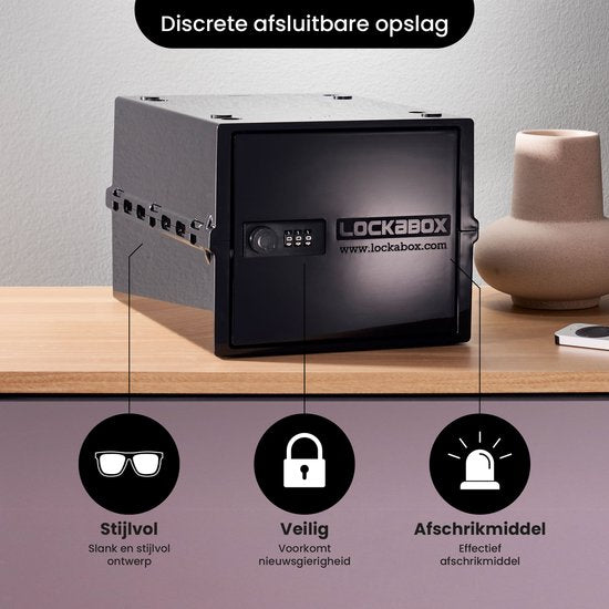 Lockabox One™ Opbergbox met Cijferslot - Afsluitbare Medicijnkast - Polycarbonaat Kluis - Koelkast en Diepvries Proof - 10,5 Liter - 31 x 21 x 17 cm