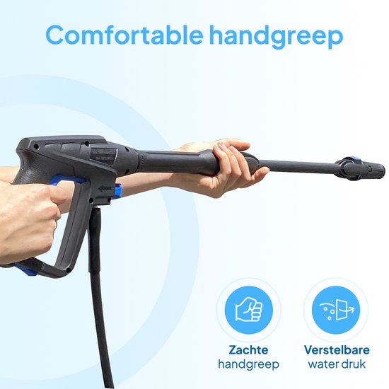 Lugia Hogedrukreiniger - 135 bar - 1600W - 430 L/H - Bundel Pakket met Terrasreiniger - Roterende Borstel en Turbo spuitmond