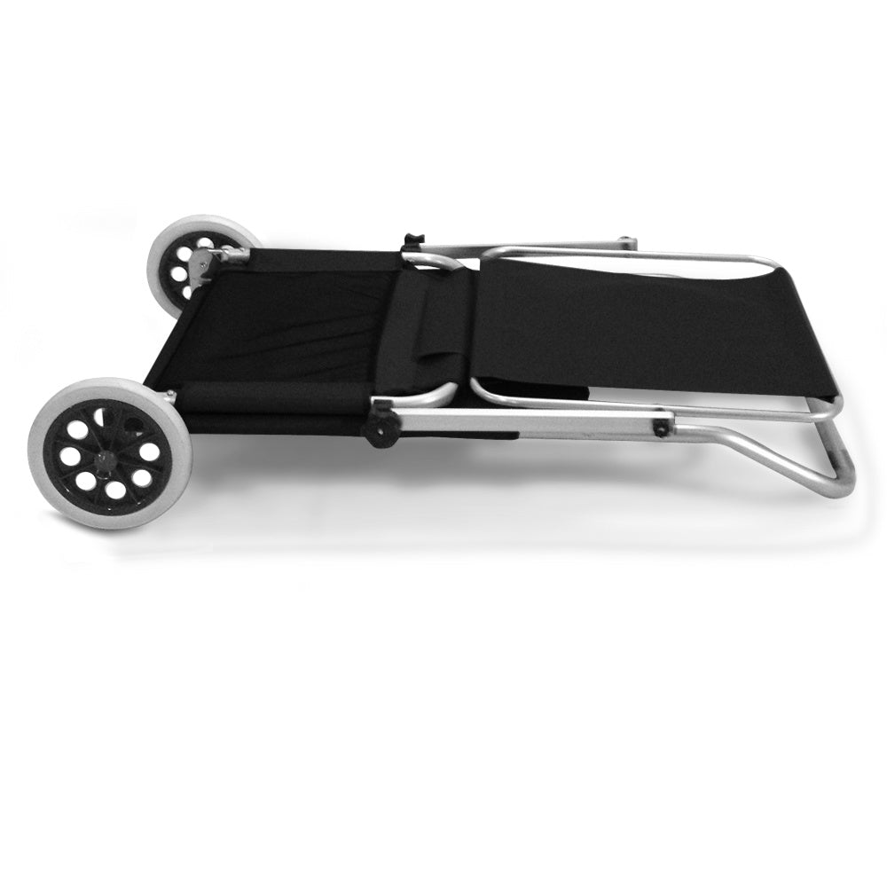 Strandstoel inklapbaar met wielen - Aluminium - Zwart