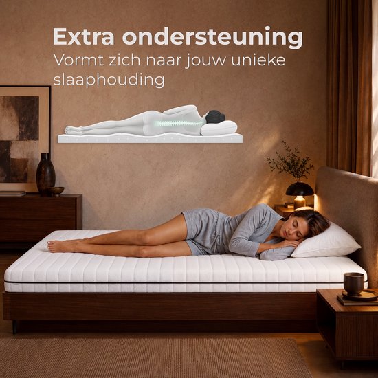 CozySense Matras – Medium – 25D PU-Schuim – Afneembare Wasbare Hoes – 13 cm Hoog