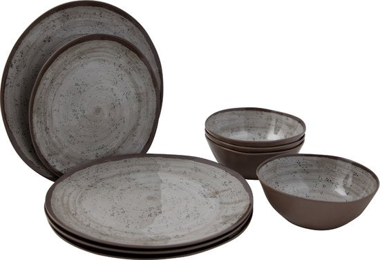 Bo-Camp - Servies - Halo - 12 Stuks - Beige