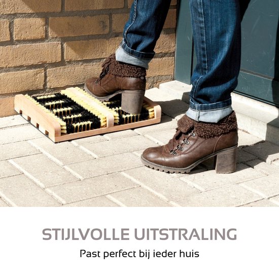 Voetenveger met Borstels - voor Laarzen en Schoenen - Hout - Anti-Slip