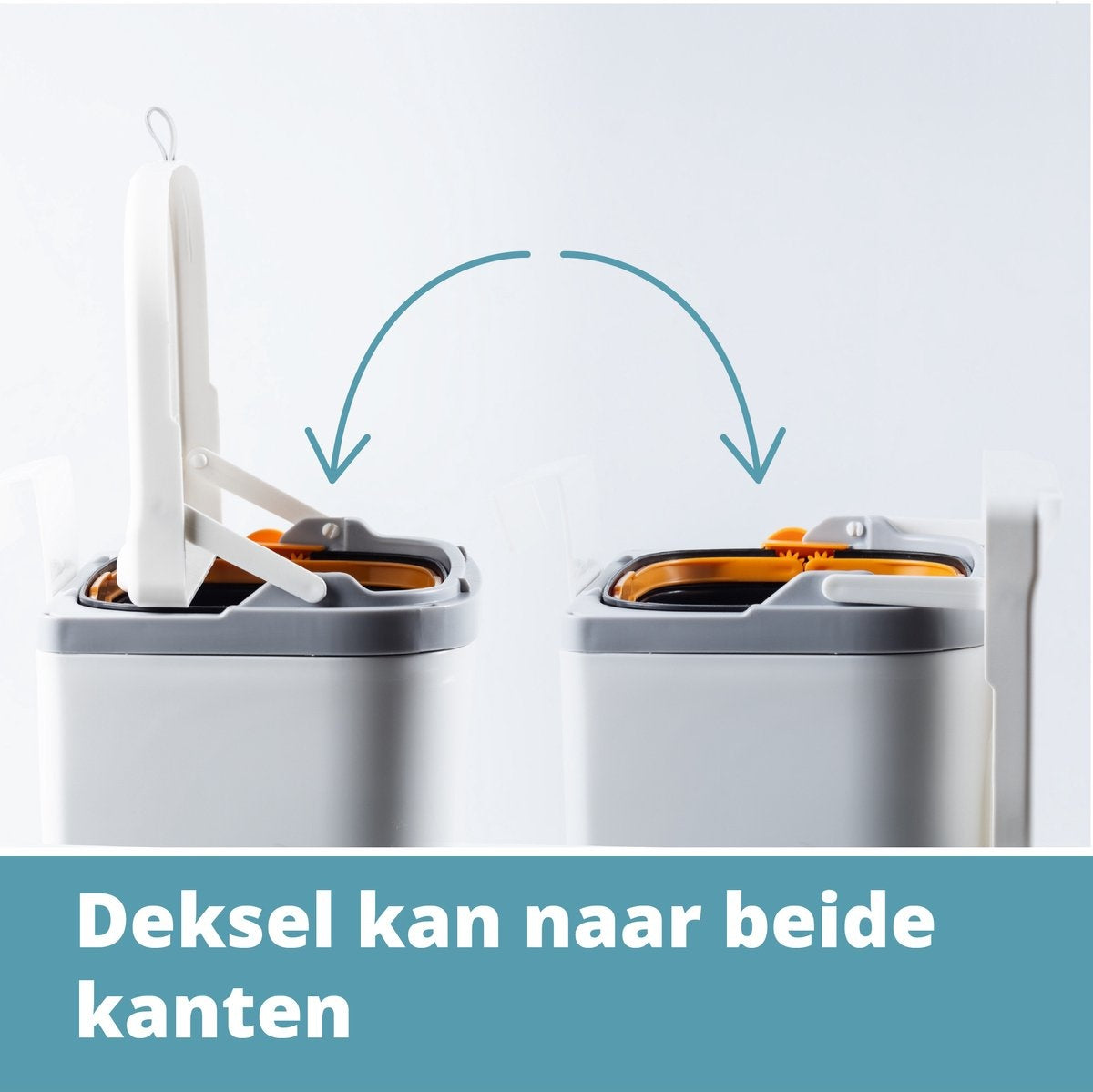 Homra GFT Afvalbakje 9L - Aanrecht Afvalbakje met Deksel - Ophang Prullenbak met Losse Binnenemmer - Compostbakje 9 Liter voor Groenten en Fruit - Mini - Wit - Makkelijk op te hangen