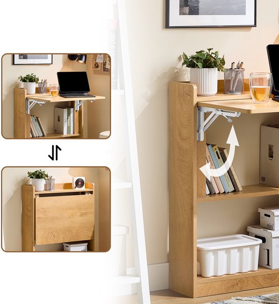 SoBuy FWT92-N Opvouwbaar Bureau - Houtcomposiet, 63x82x20cm