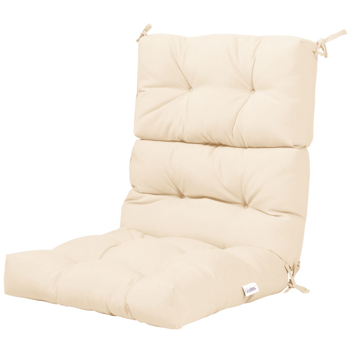 Coast Zit- en Rugkussen voor Terrasstoel - 3-positie verstelbaar - Antislip touwriemen - Beige