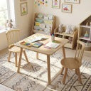 Coast Kindertafel met 2 Stoelen - Naturel - 60 x 60 x 43,5 cm