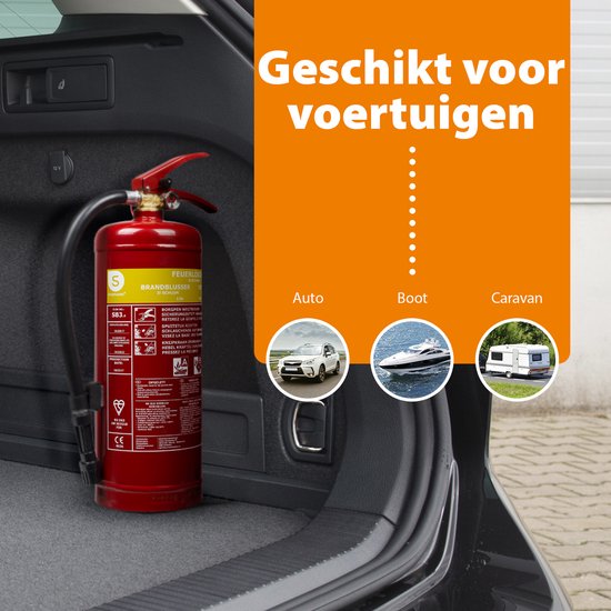 Smartwares FEX-15230 - Brandblusser Schuim 3L - Incl ophangbeugel - Brandklasse A & B - BSI Gecertificeerd