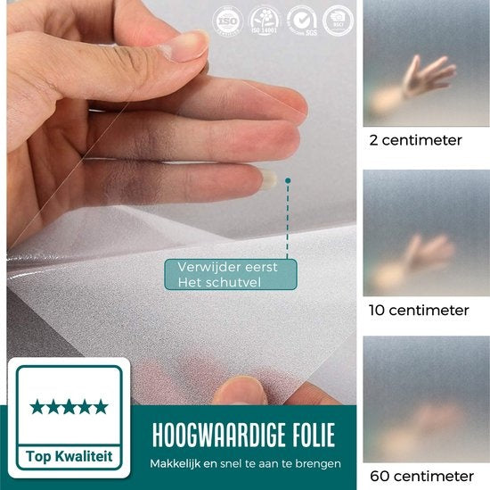 Homewell Raamfolie HR++ 120x300cm - Zonwerend & Isolerend - Anti inkijk - Statisch - Matglas