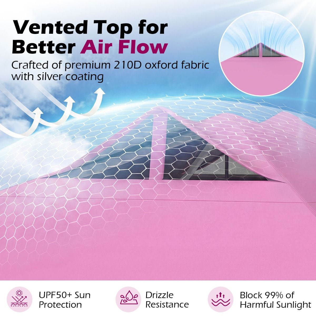Coast Pop-up Partytent - opvouwbaar paviljoen - met roltas en zandzakken - 300 x 300 cm - blauw