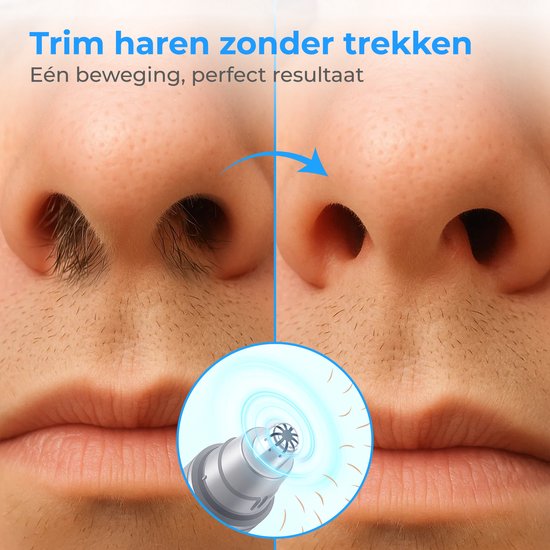 Nuvance Neustrimmer - Oplaadbaar & Afspoelbaar - Neushaartrimmers - Oortrimmer - Mannen & Vrouwen - USB C - Zwart