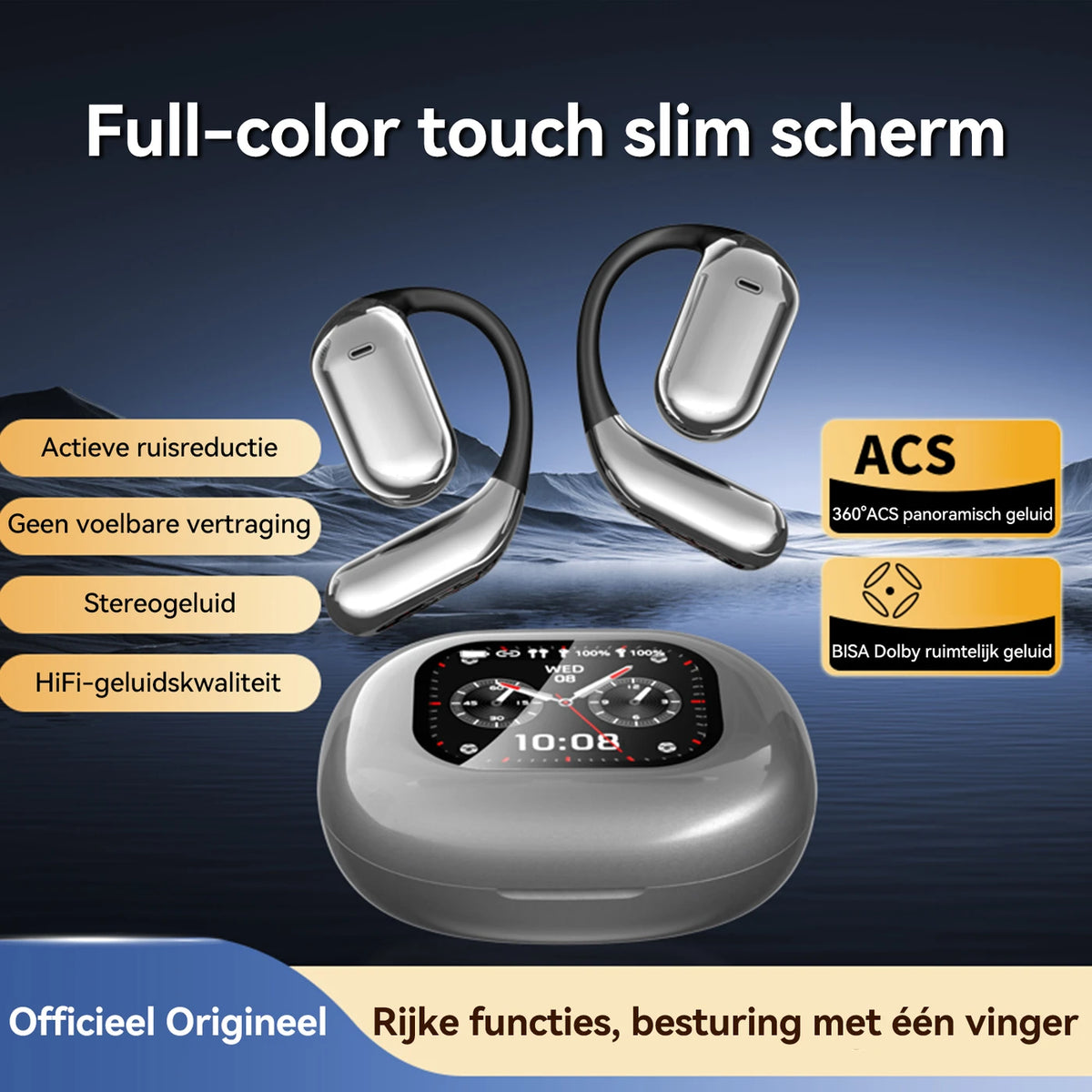 FITTEK YYK Q16 Pro AI Vertaal-Oordopjes - Zilvergrijs - Bluetooth 5.4, ANC, 40u Batterij
