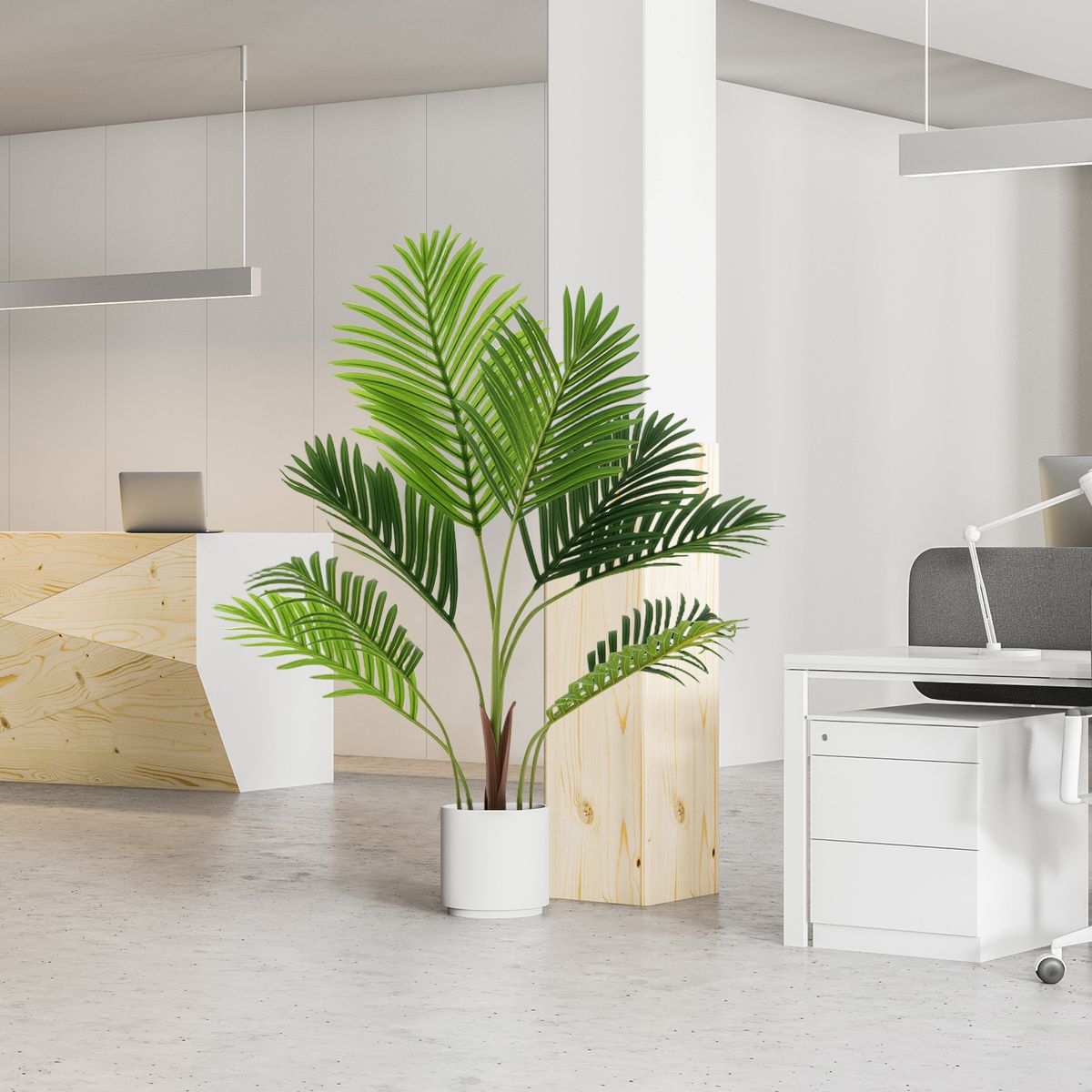 Coast Kunstmatige Areca Palm Set - 2 stuks - levensecht - onderhoudsvrij - groen - 90 cm
