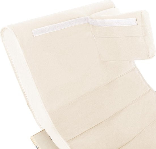 tectake® Schommelstoel - Kussen & Verstelbare Voetsteun – Tot 150 kg – 67 x 115 x 86 cm – Beige